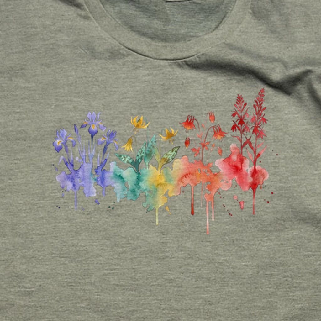 Watercolor New River Gorge Wildflowers T-Shirt