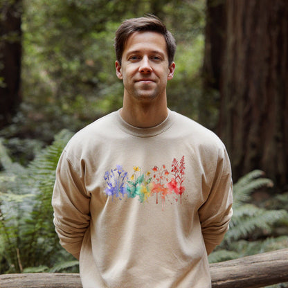 Watercolor New River Gorge Wildflowers Crewneck Sweatshirt