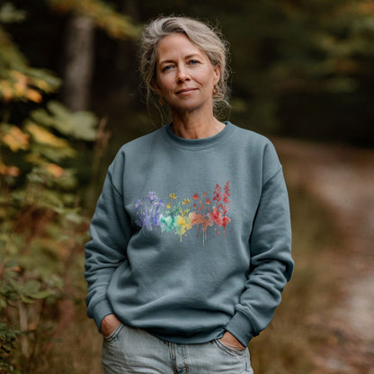 Watercolor New River Gorge Wildflowers Crewneck Sweatshirt