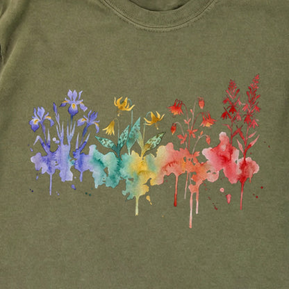 Watercolor New River Gorge Wildflowers Premium Long Sleeve