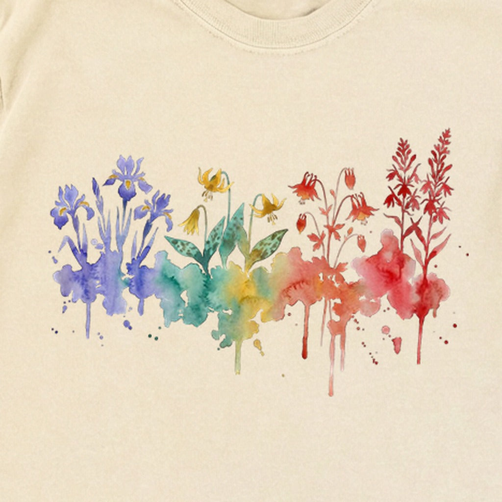Watercolor New River Gorge Wildflowers Premium Long Sleeve