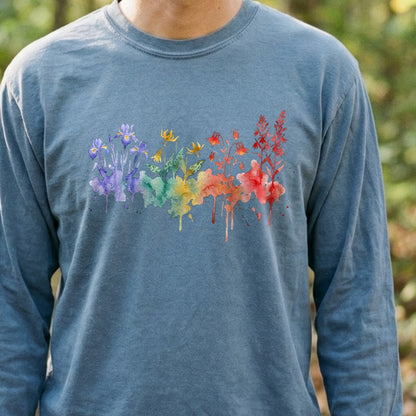 Watercolor New River Gorge Wildflowers Premium Long Sleeve