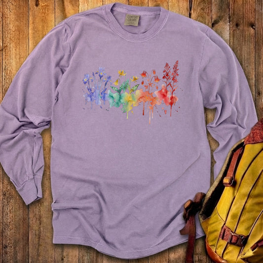 Watercolor New River Gorge Wildflowers Premium Long Sleeve