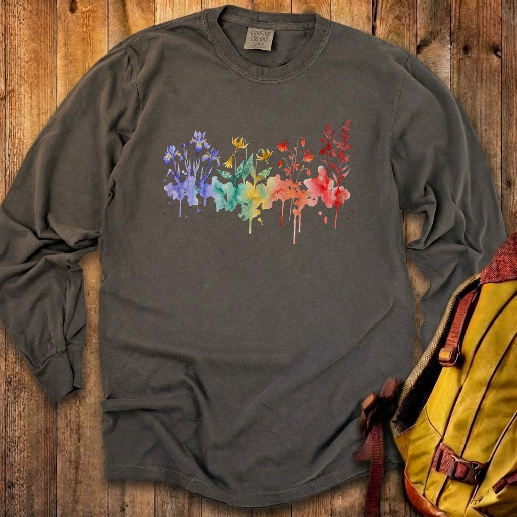 Watercolor New River Gorge Wildflowers Premium Long Sleeve