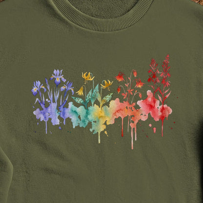 Watercolor New River Gorge Wildflowers Crewneck Sweatshirt