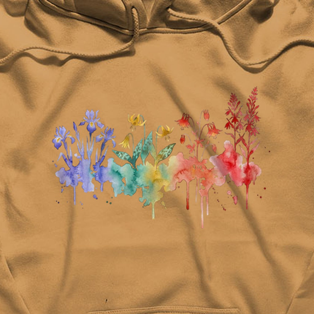 Watercolor New River Gorge Wildflowers Hoodie