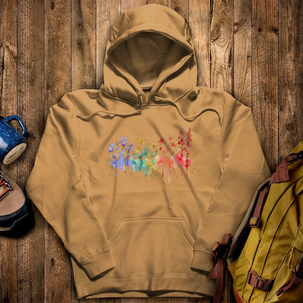 Watercolor New River Gorge Wildflowers Hoodie