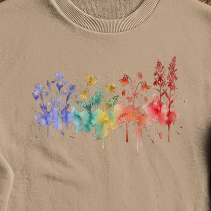 Watercolor New River Gorge Wildflowers Crewneck Sweatshirt