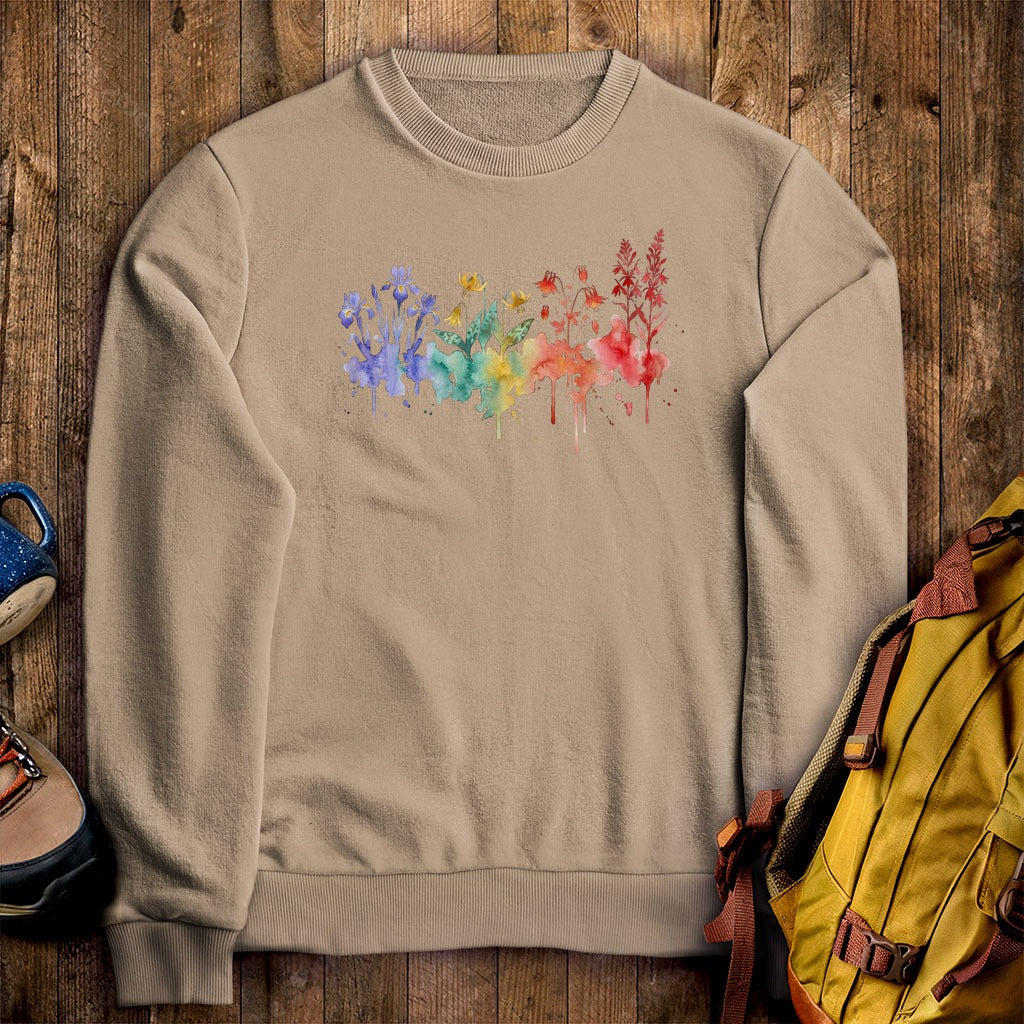 Watercolor New River Gorge Wildflowers Crewneck Sweatshirt