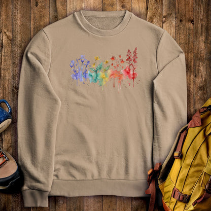 Watercolor New River Gorge Wildflowers Crewneck Sweatshirt