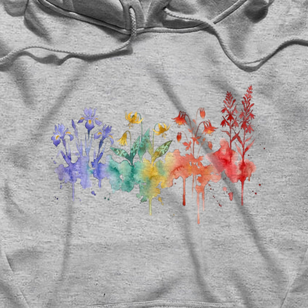 Watercolor New River Gorge Wildflowers Hoodie
