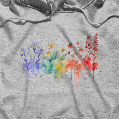 Watercolor New River Gorge Wildflowers Hoodie
