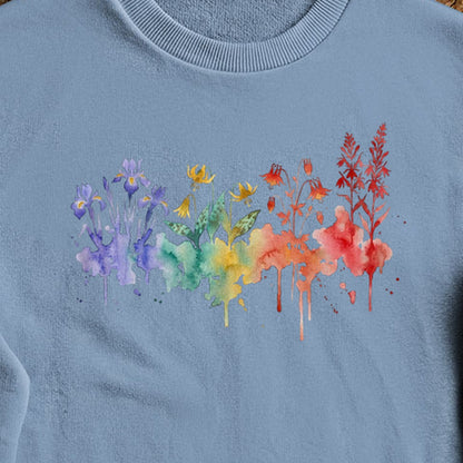 Watercolor New River Gorge Wildflowers Crewneck Sweatshirt