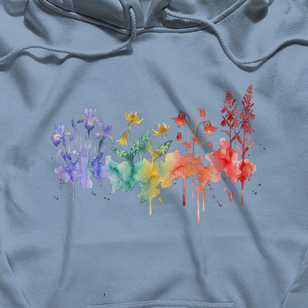 Watercolor New River Gorge Wildflowers Hoodie