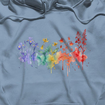 Watercolor New River Gorge Wildflowers Hoodie