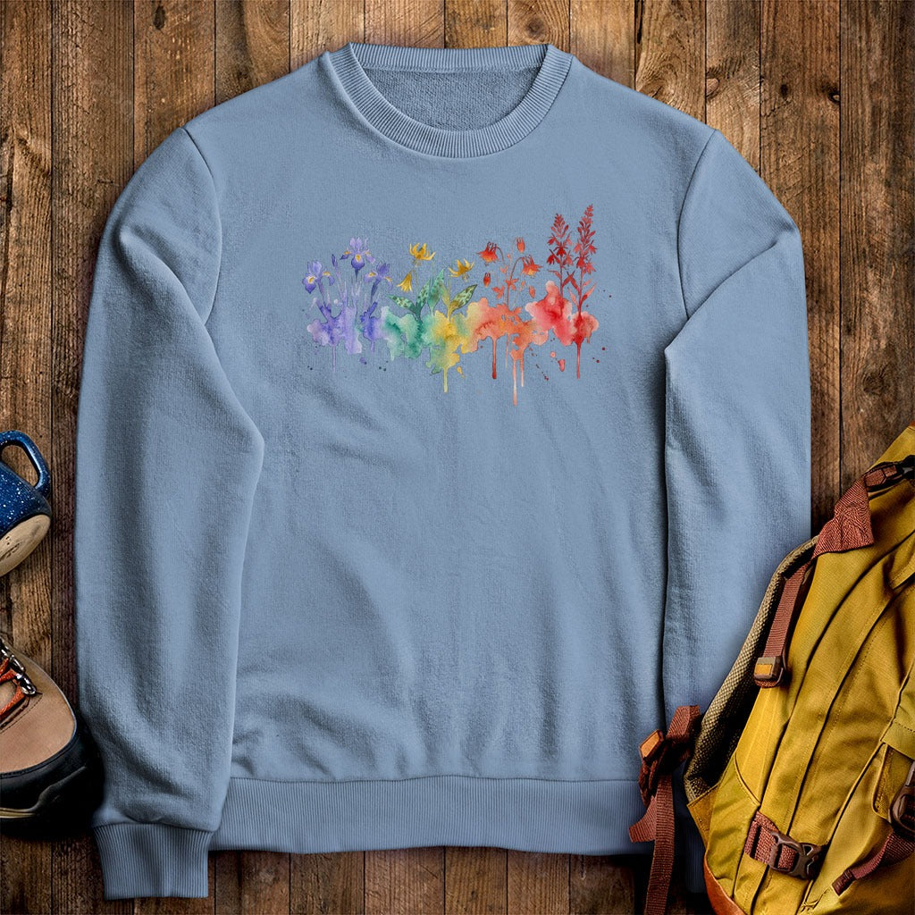 Watercolor New River Gorge Wildflowers Crewneck Sweatshirt