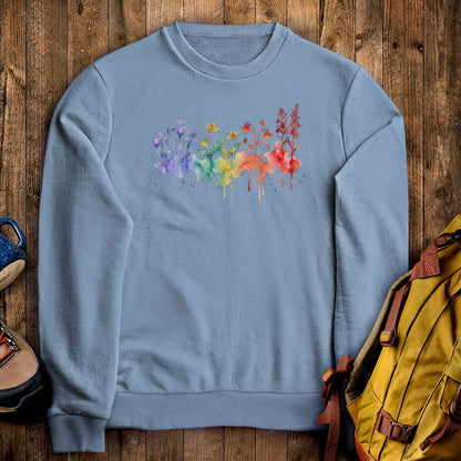 Watercolor New River Gorge Wildflowers Crewneck Sweatshirt
