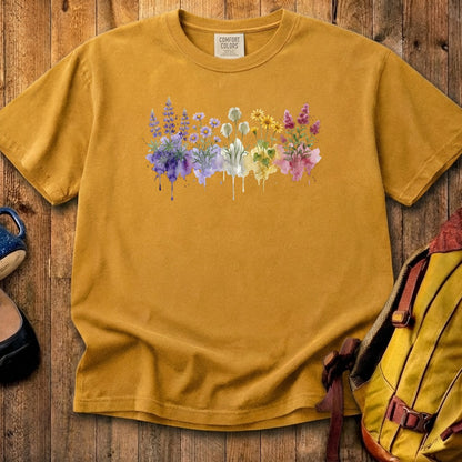 Watercolor North Cascades Wildflowers Cotton T-Shirt