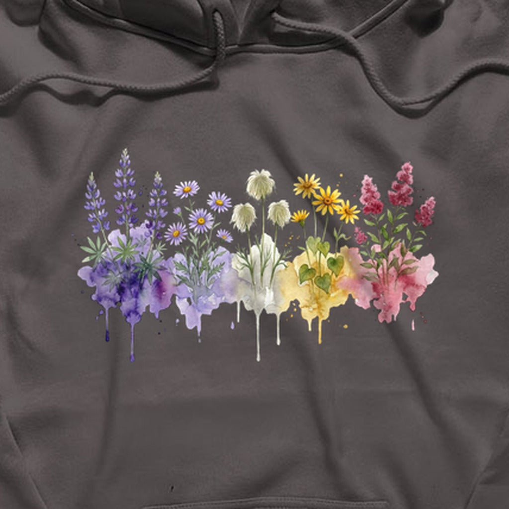 Watercolor North Cascades Wildflowers Hoodie