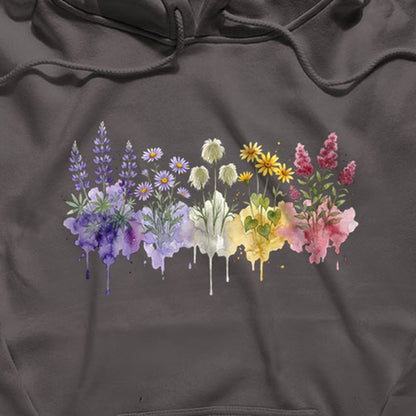 Watercolor North Cascades Wildflowers Hoodie
