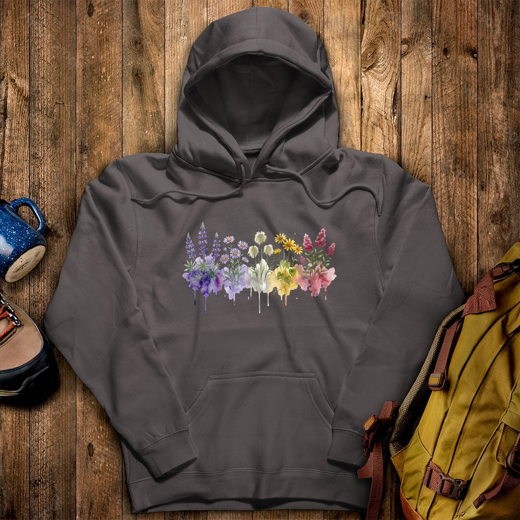 Watercolor North Cascades Wildflowers Hoodie