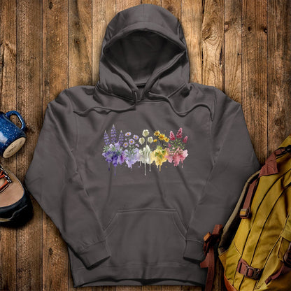 Watercolor North Cascades Wildflowers Hoodie