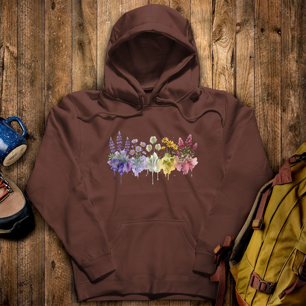 Watercolor North Cascades Wildflowers Hoodie