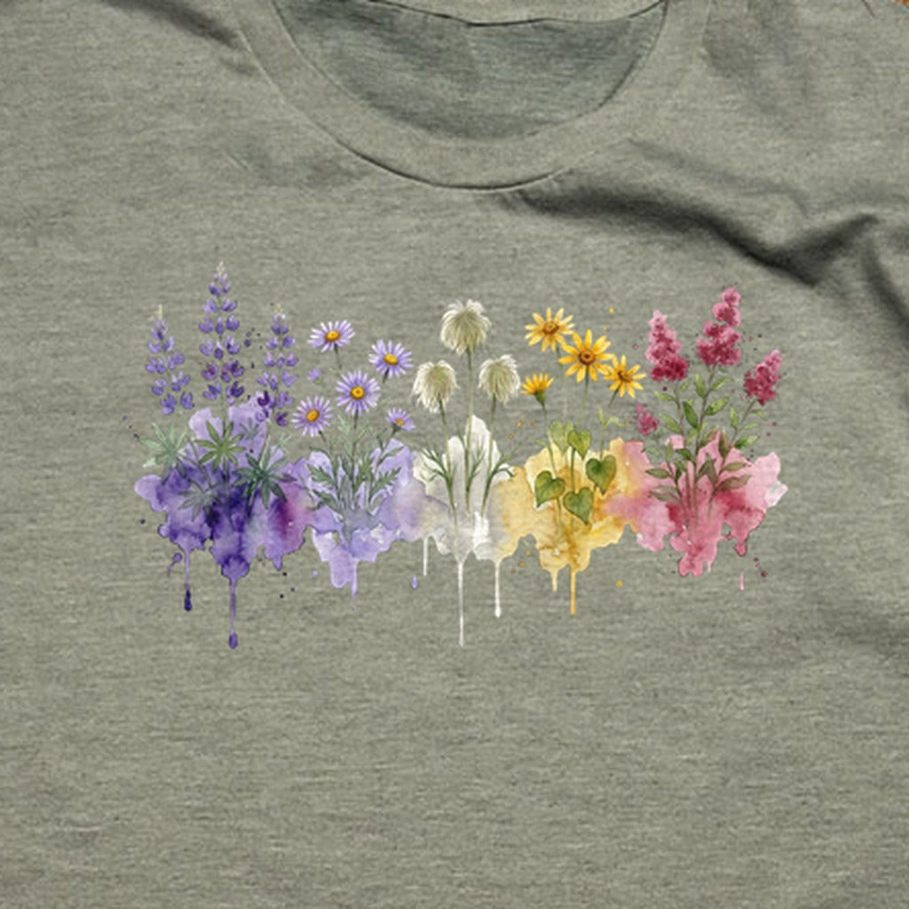 Watercolor North Cascades Wildflowers T-Shirt