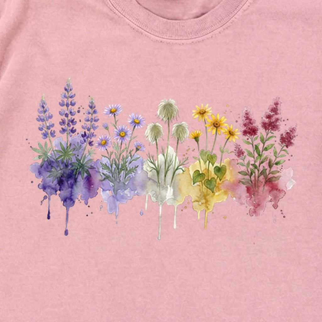 Watercolor North Cascades Wildflowers Premium Long Sleeve