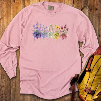 Watercolor North Cascades Wildflowers Premium Long Sleeve