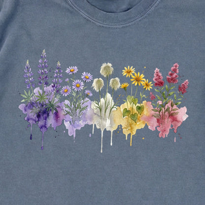 Watercolor North Cascades Wildflowers Premium Long Sleeve