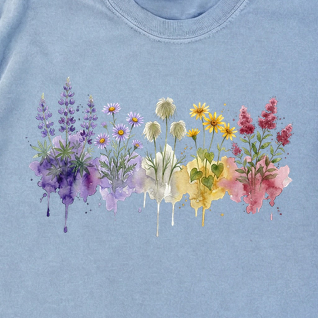 Watercolor North Cascades Wildflowers Premium Long Sleeve
