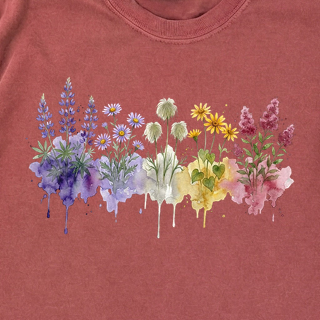 Watercolor North Cascades Wildflowers Premium Long Sleeve