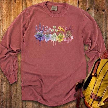 Watercolor North Cascades Wildflowers Premium Long Sleeve