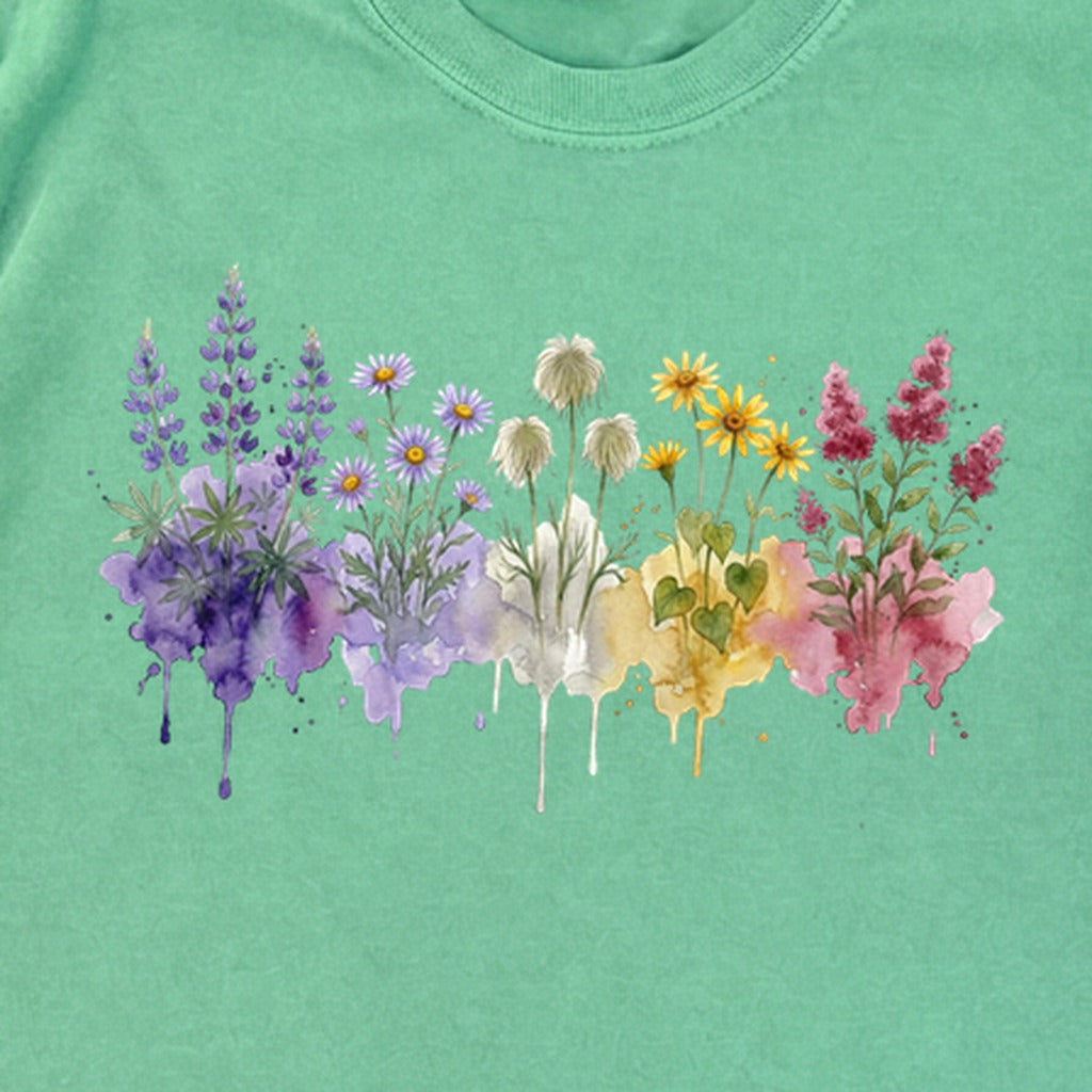 Watercolor North Cascades Wildflowers Premium Long Sleeve