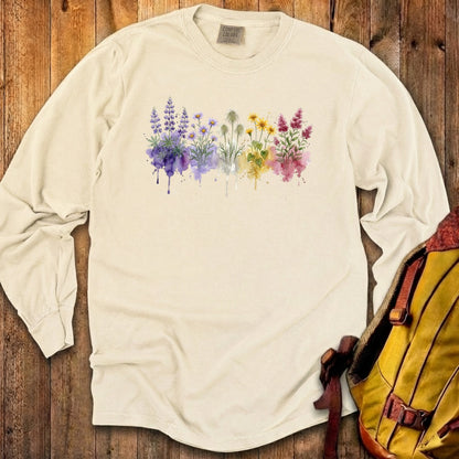 Watercolor North Cascades Wildflowers Premium Long Sleeve