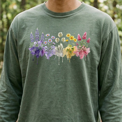 Watercolor North Cascades Wildflowers Premium Long Sleeve