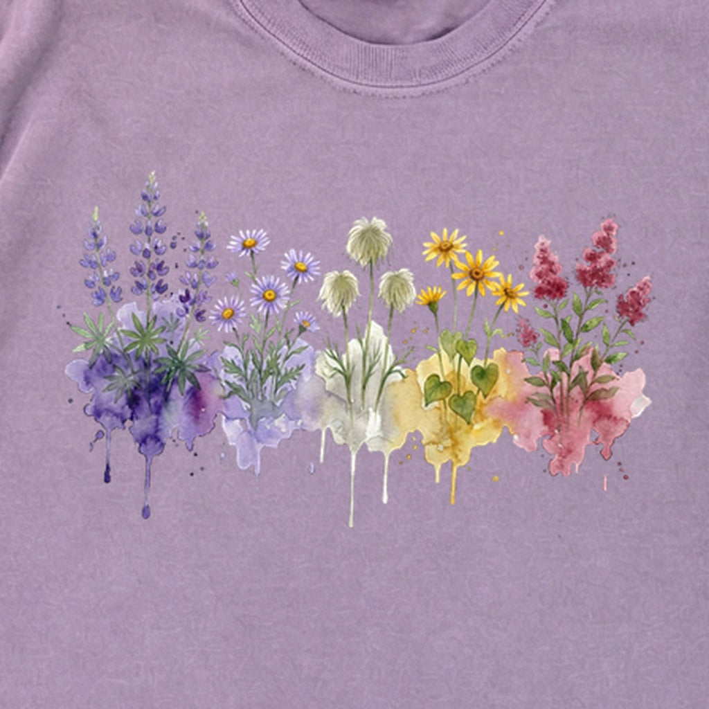 Watercolor North Cascades Wildflowers Premium Long Sleeve
