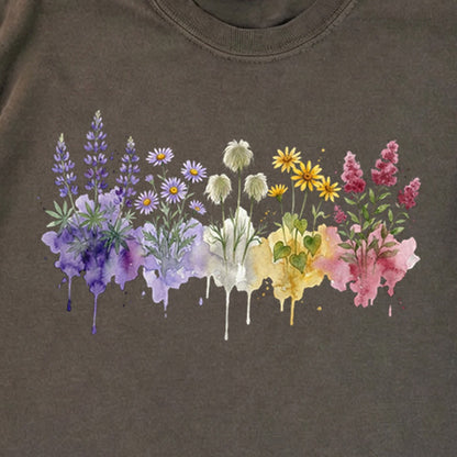 Watercolor North Cascades Wildflowers Premium Long Sleeve