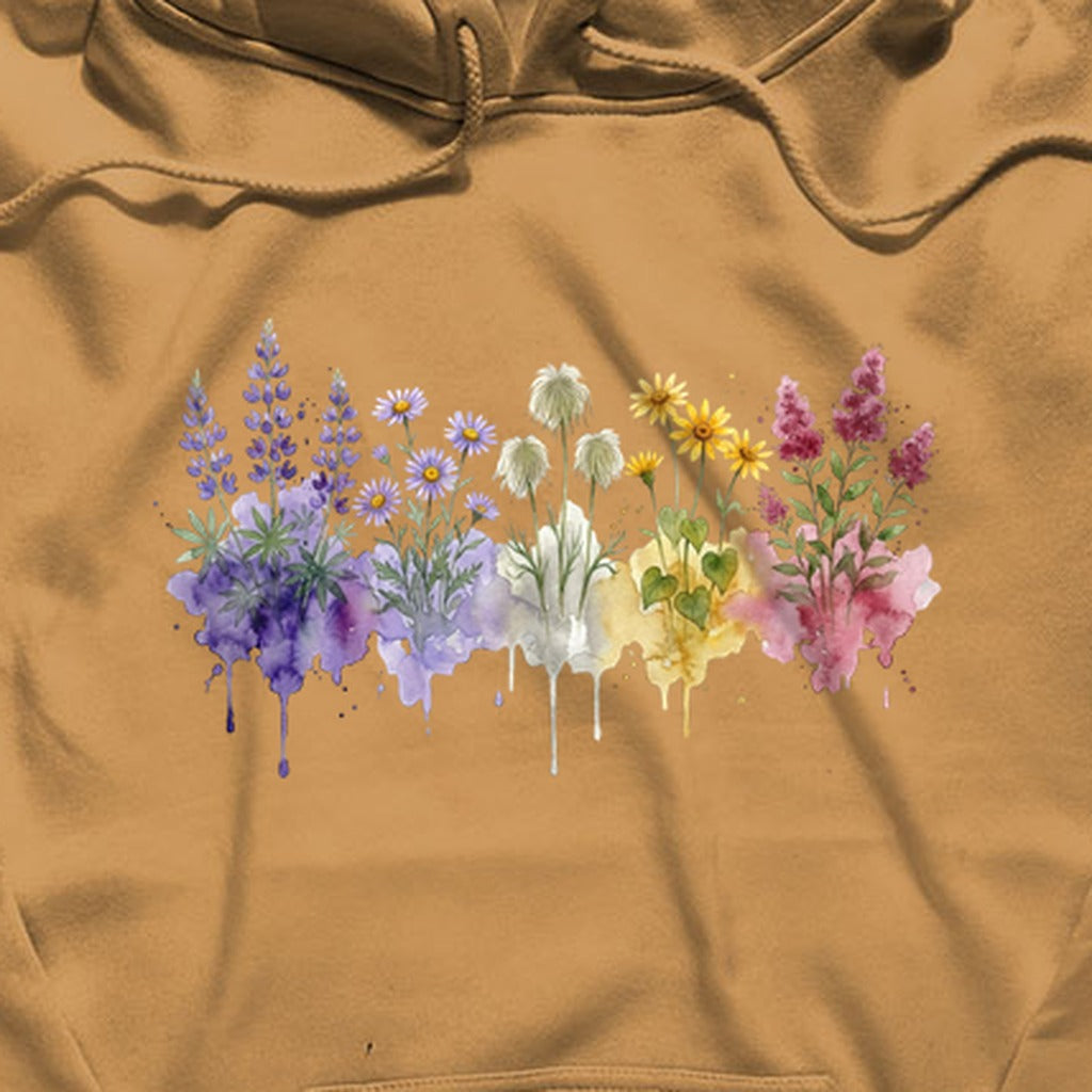 Watercolor North Cascades Wildflowers Hoodie
