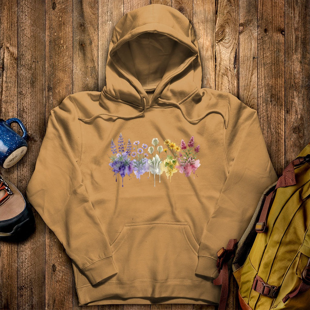 Watercolor North Cascades Wildflowers Hoodie