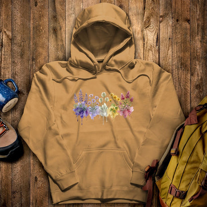 Watercolor North Cascades Wildflowers Hoodie