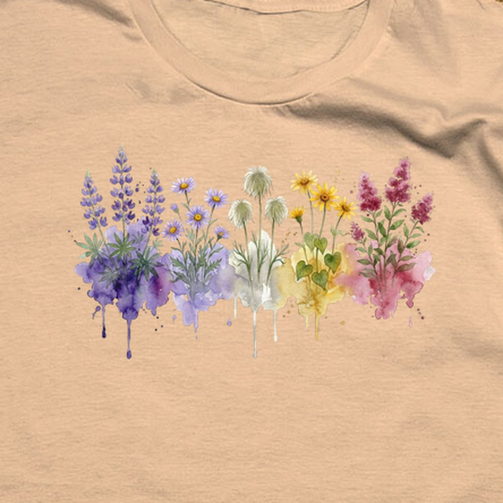Watercolor North Cascades Wildflowers T-Shirt