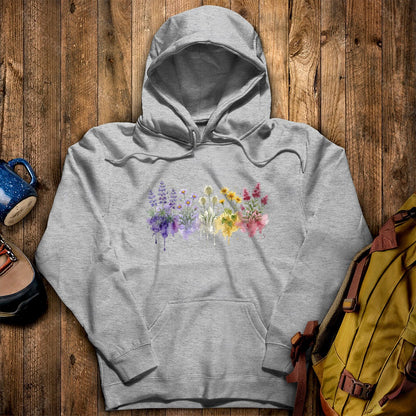 Watercolor North Cascades Wildflowers Hoodie