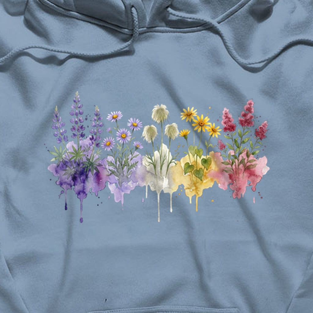 Watercolor North Cascades Wildflowers Hoodie