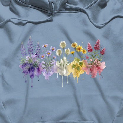Watercolor North Cascades Wildflowers Hoodie