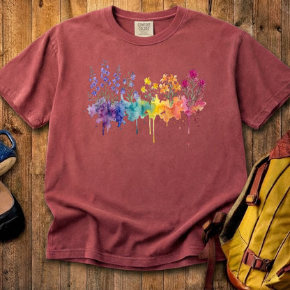Watercolor Olympic Wildflowers Cotton T-Shirt