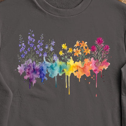 Watercolor Olympic Wildflowers Crewneck Sweatshirt