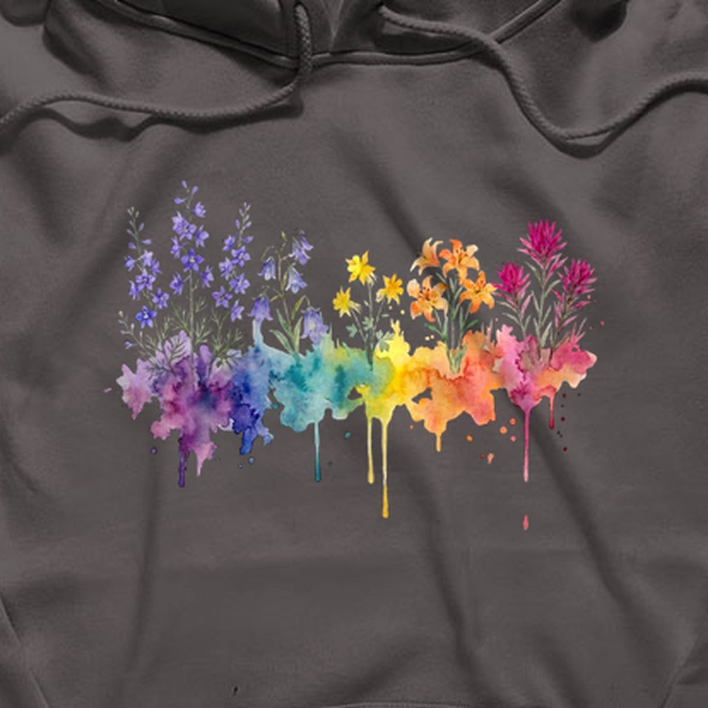 Watercolor Olympic Wildflowers Hoodie
