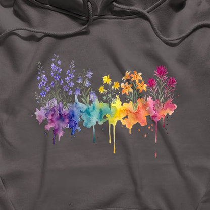 Watercolor Olympic Wildflowers Hoodie